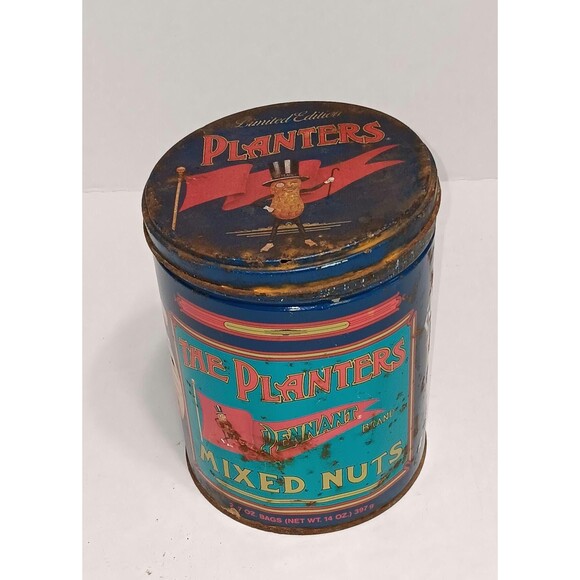 Vintage Limited Edition Mr. Peanut Advertising Tin Distressed Rusty Patina - Picture 3 of 6